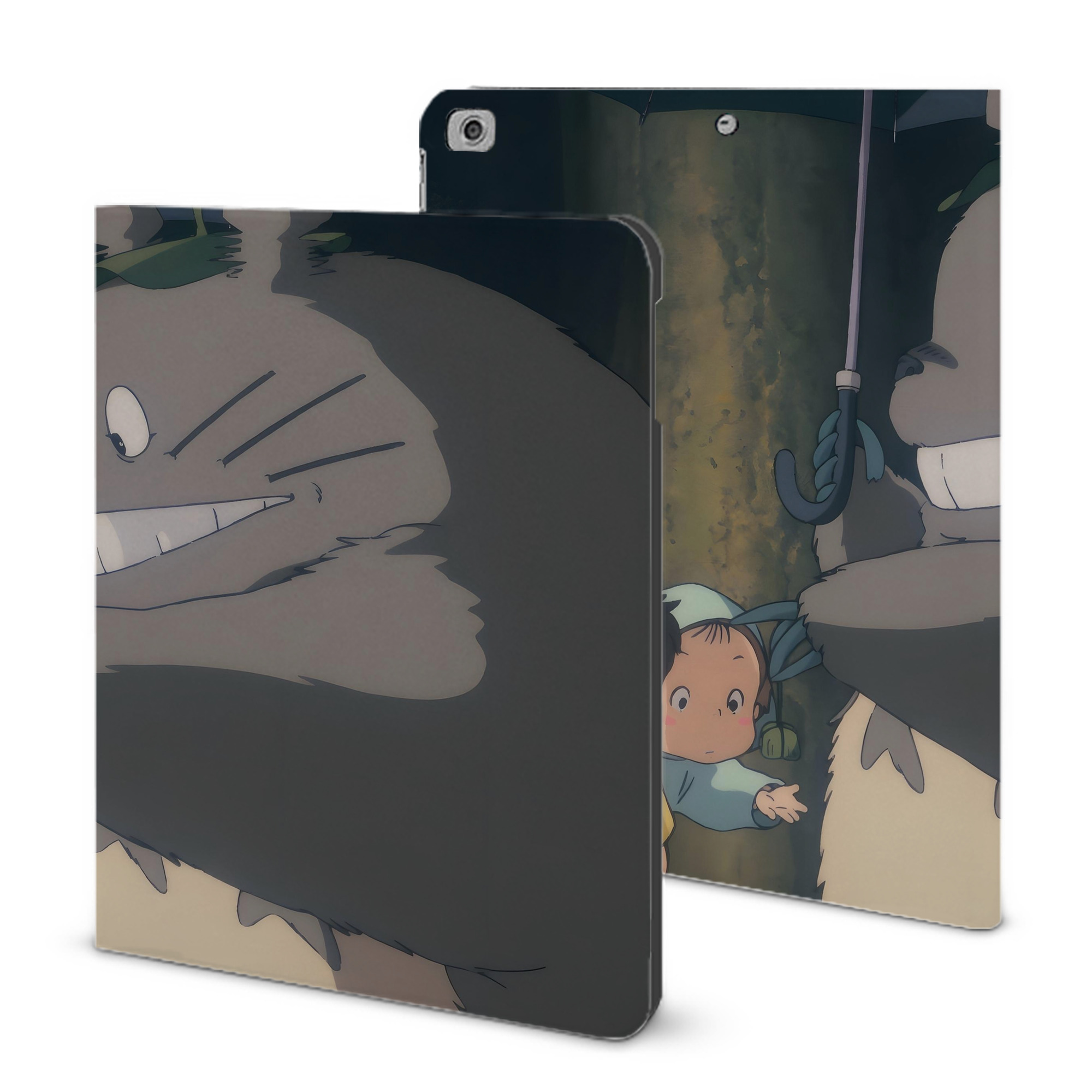 （画像用） となりのトトロ 草壁メイ 草壁サツキ My Neighbor Totoro Satsuki Kusakabe Mei Kusakabe IPad ケース ブック型 PUレザー TPU 耐衝撃 軽量 薄型 ペン収納なし 全面保護 IPad 各モデル対応